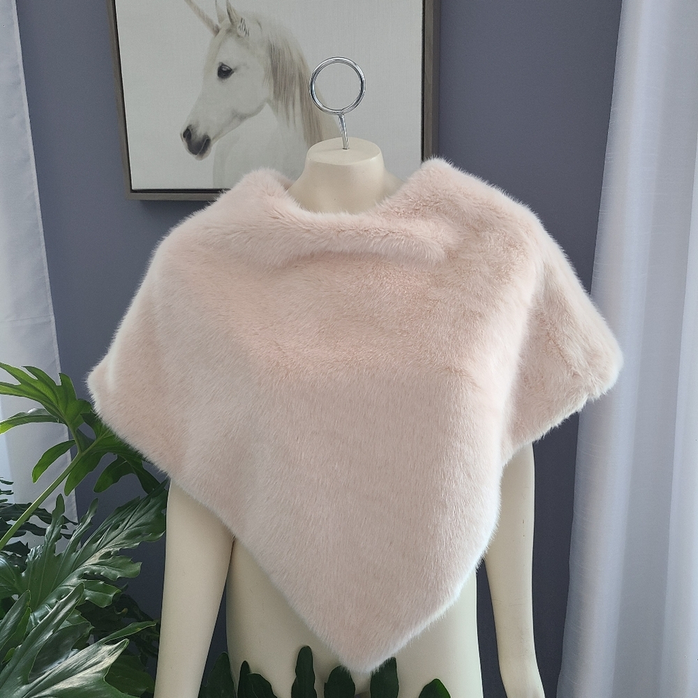 Quartz Pink Luxury Fur Poncho